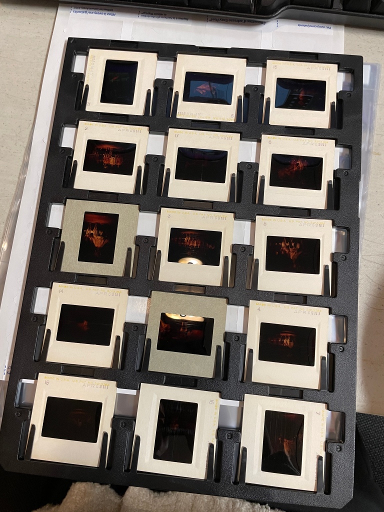 Fifteen slides placed in a holder, ready to be scanned.